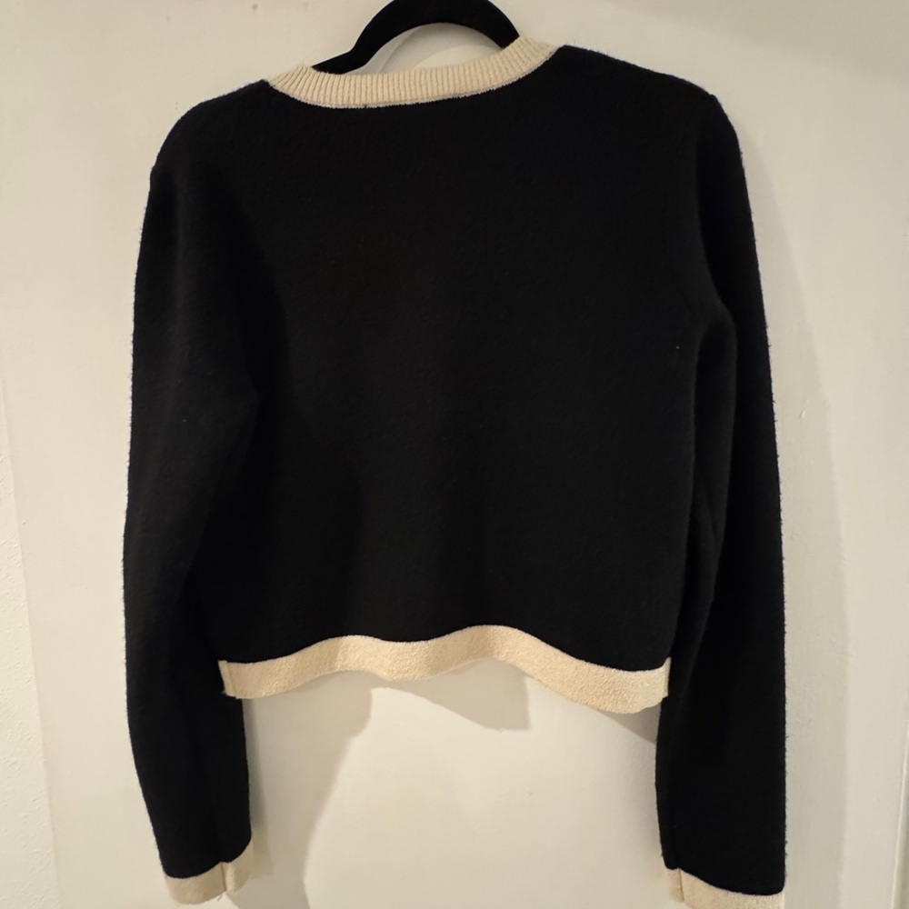 French Connection Vhari Contrast Trim Black Cardigan XS - Picture 6 of 6